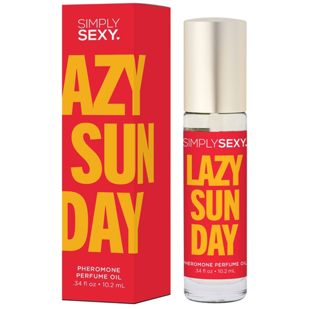 Simply Sexy Lazy Sunday Pheromone Perfume Oil bottle and box.