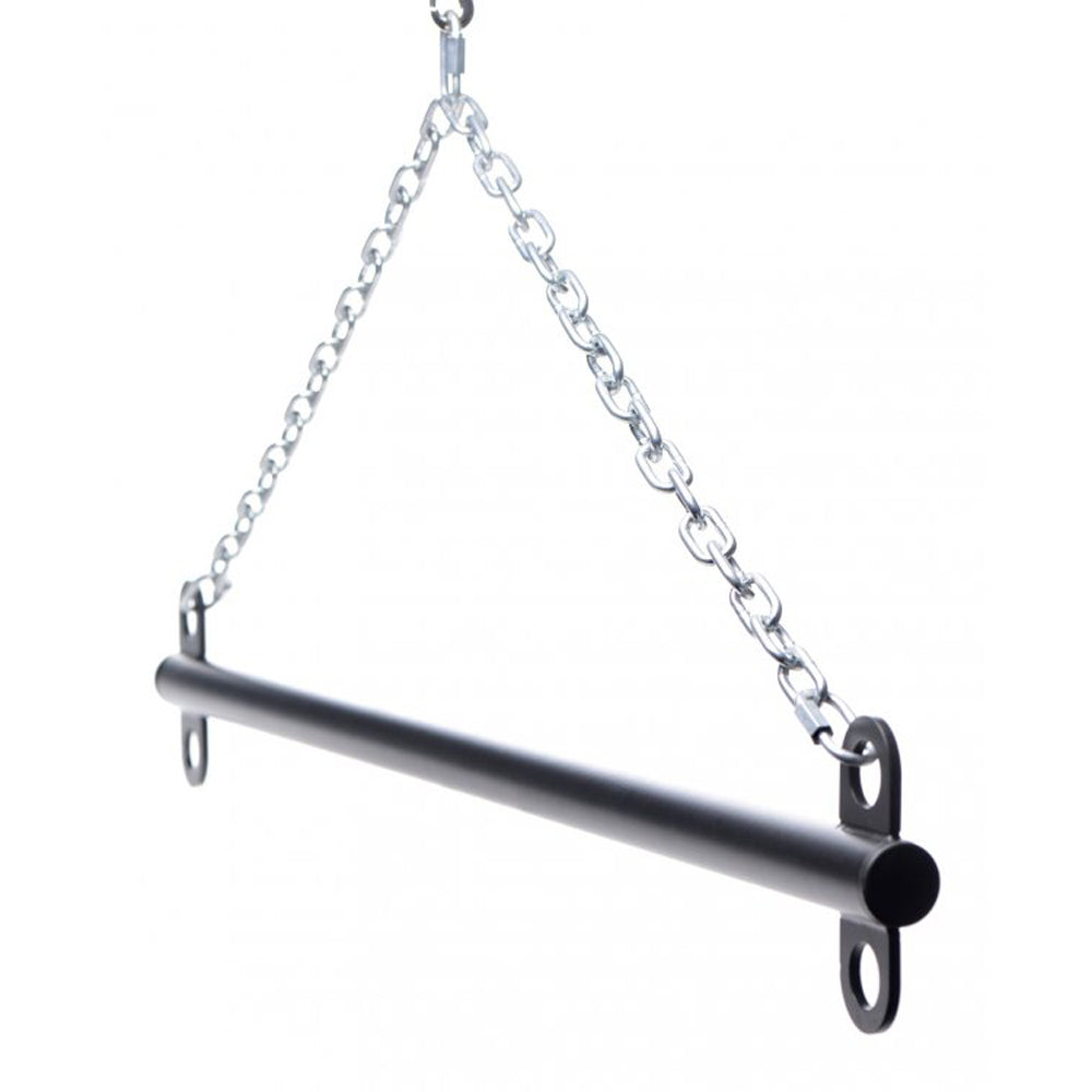 Heavy duty steel suspension bar with chains.