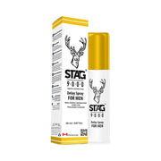 Stag 9000 Delay Spray for Men, 20ml, with a gold cap and deer logo.