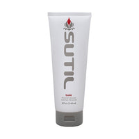 Sutil Luxe water-based personal lubricant in a white tube.