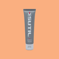 Sutil Rich thick water-based lubricant in a gray tube with a white cap.