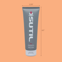 Sutil Rich thick water-based lubricant in a grey tube with white cap.
