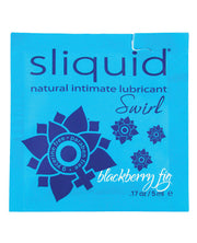 Sliquid Naturals Blackberry Fig flavored water-based lubricant packet.