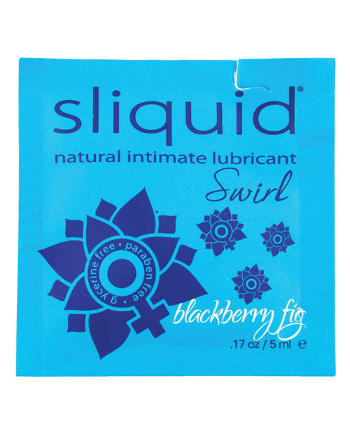 Sliquid Naturals Blackberry Fig flavored water-based lubricant packet.