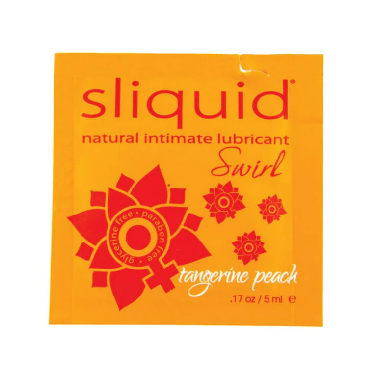 Sliquid natural intimate lubricant in tangerine peach flavor.