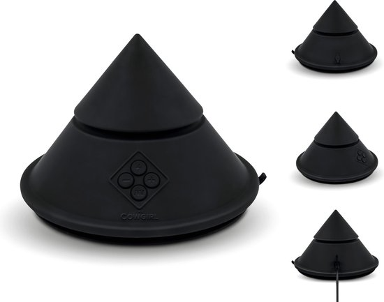Black cone-shaped vibrator with control buttons and "COWGIRL" text.