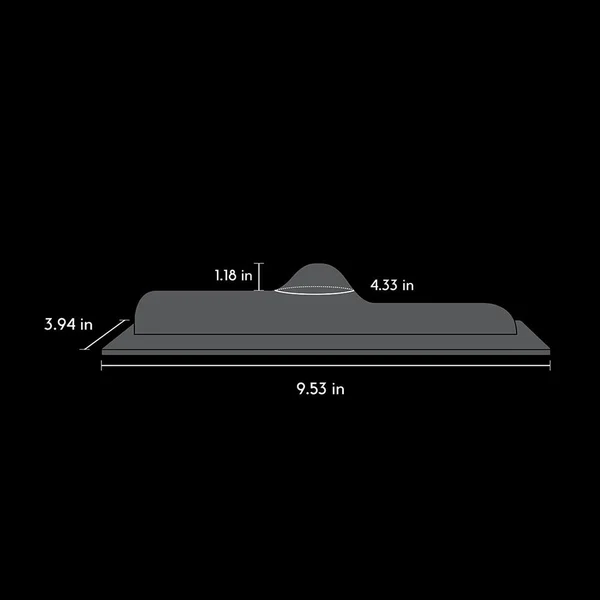 Black silicone non-penetrative attachment with dimensions labeled.