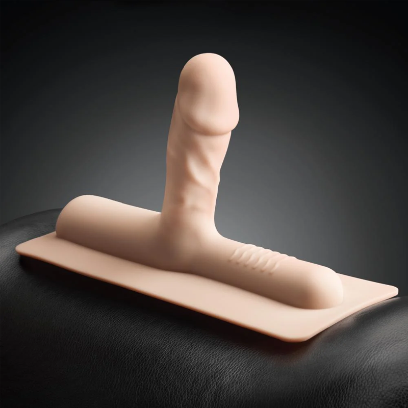 Realistic vanilla silicone attachment with a textured base.