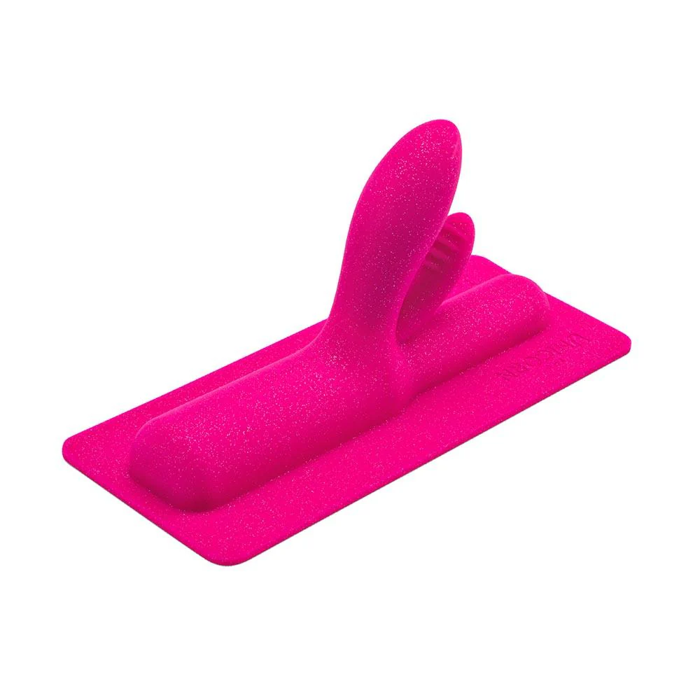 A pink dual bulbous G-spot and prostate attachment with a textured surface.