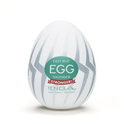Tenga Thunder male masturbator egg with ribbed TPE sleeve.