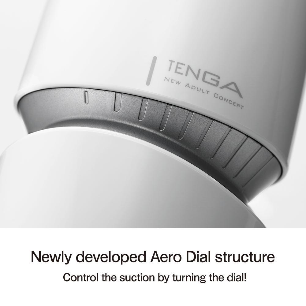 TENGA Aero Silver Ring with adjustable suction dial.