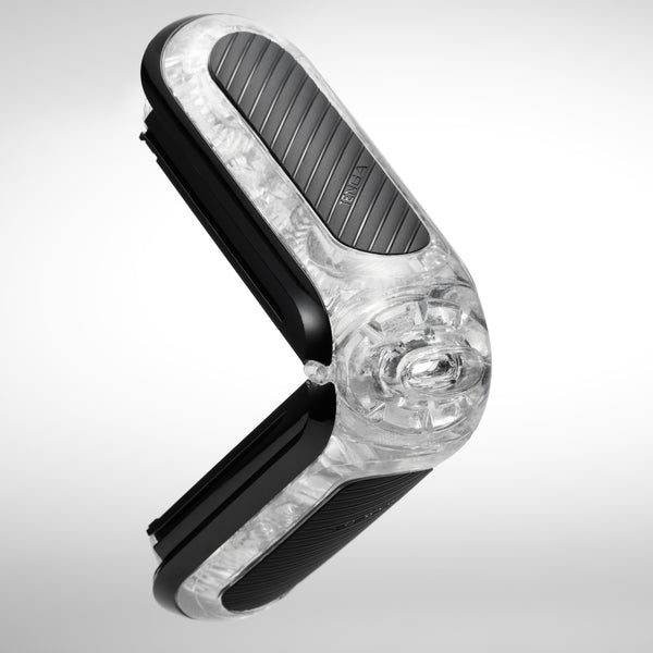 Tenga Flip Zero reusable male masturbator in black with clear textured interior.