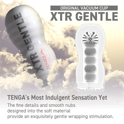 Tenga Original Vacuum Cup Extra Gentle stroker with textured interior.