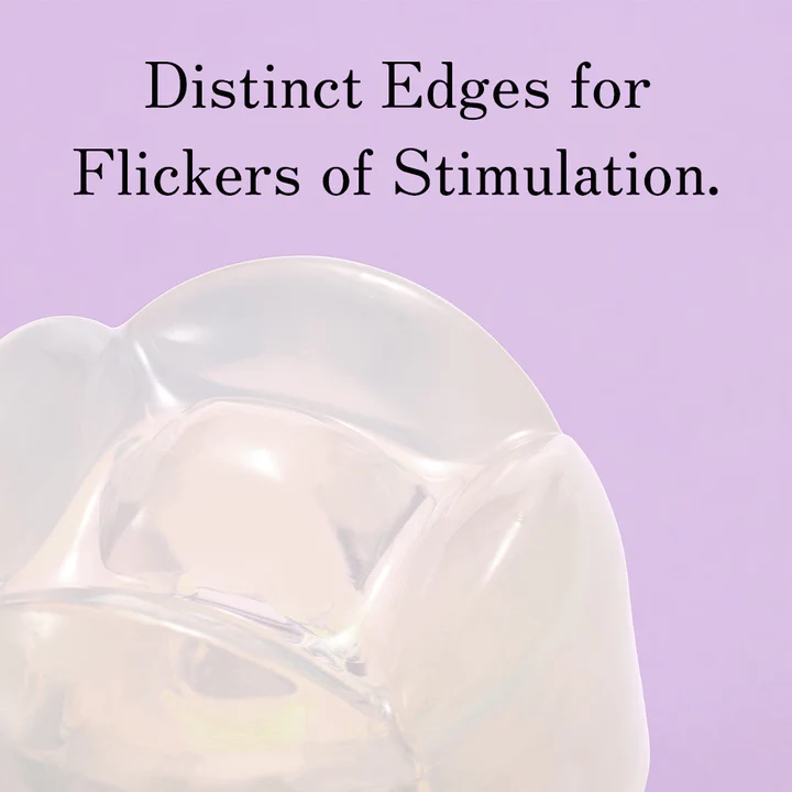 A soft touch pleasure item with a unique texture and distinct edges.