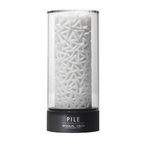 Tenga 3D Pile textured male masturbator in a clear case.