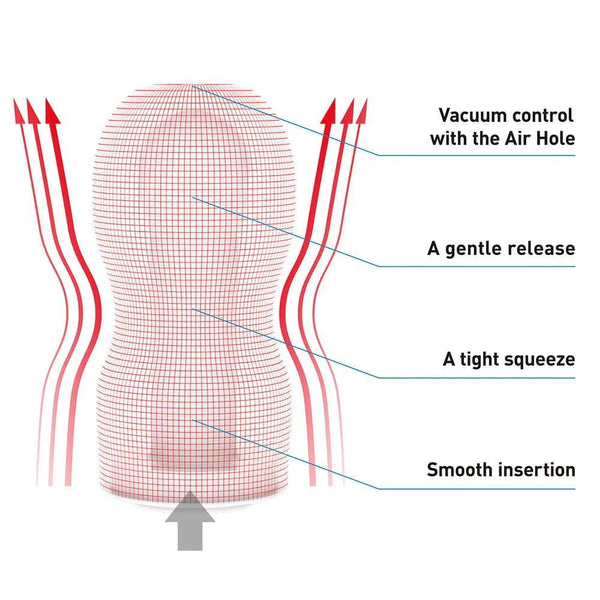 Tenga Extra Strong Vacuum Cup male masturbator with air hole.
