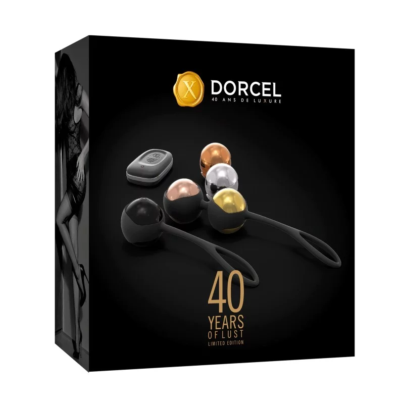 Dorcel vibrating pelvic training balls with 5 weights and remote.
