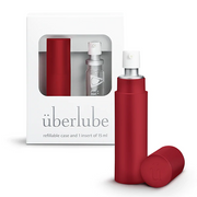 Red refillable Uberlube case with a small lubricant insert.