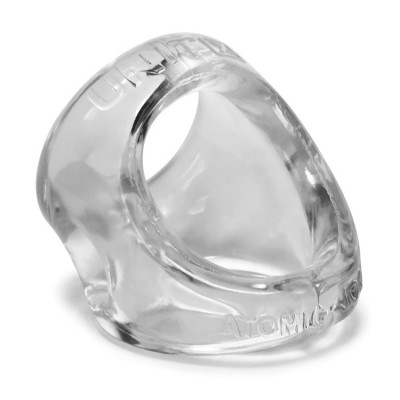 Clear ergonomic stretchy cocksling with "Unit-X" and "Oxballs" text.