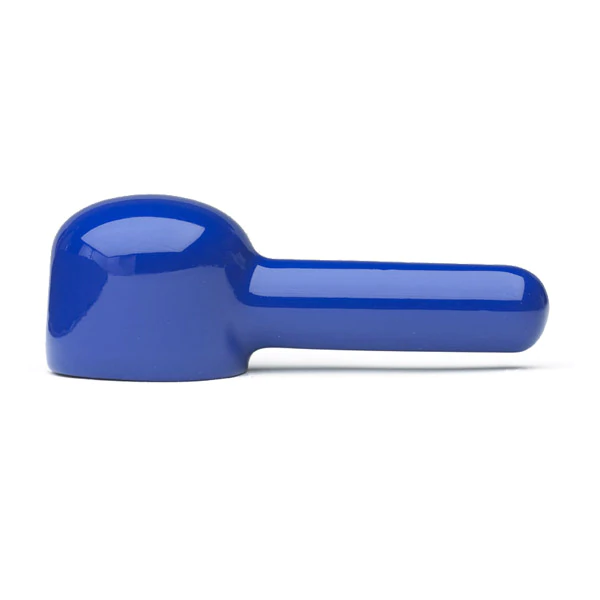 Blue straight stem wand accessory for a magic wand.