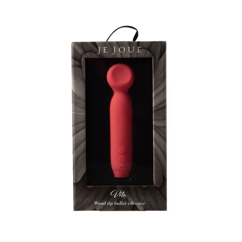 Pink Je Joue Vita wand tip bullet vibrator in packaging.