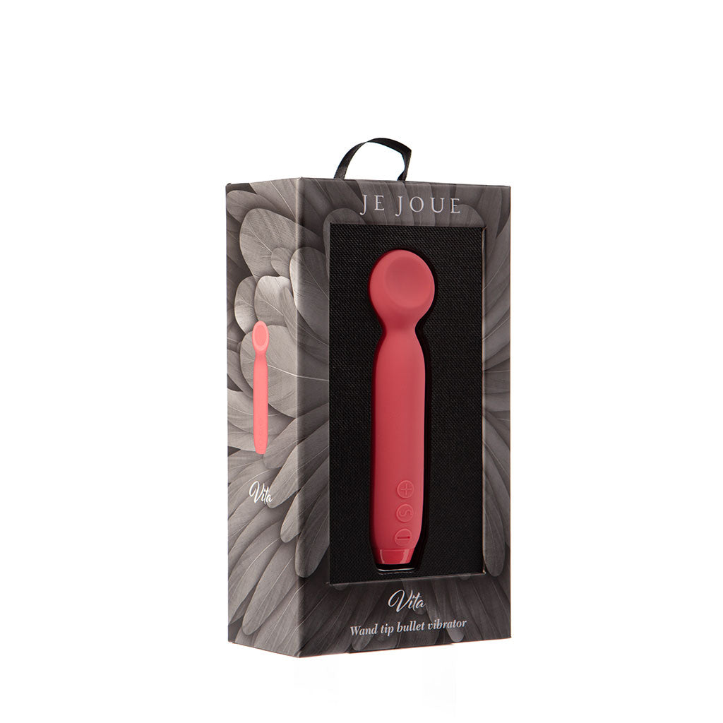 Pink Je Joue Vita wand tip bullet vibrator in packaging.