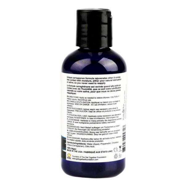 A bottle of Waterslide Water-Based Lube with instructions and ingredients.