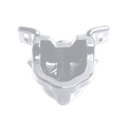 White strap-on gag with adjustable nylon straps.