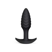 Black wavy silicone anal plug with a flared base.