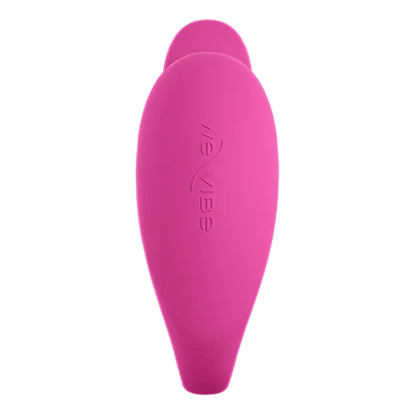 A pink We-Vibe Jive 2 vibrator with the logo embossed on it.