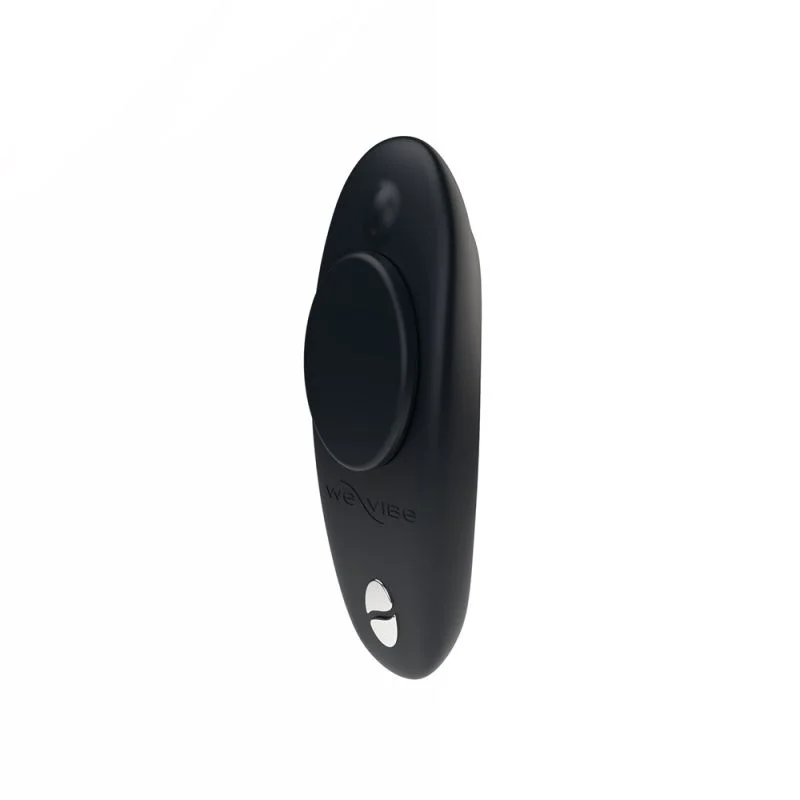Black We-Vibe Moxie+ app-controlled remote panty vibrator.