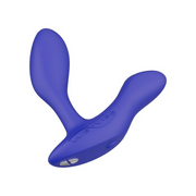 A blue dual prostate and perineum vibrator with the We-Vibe logo.