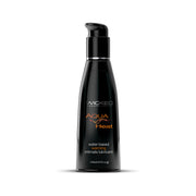 A black bottle of Wicked Aqua Heat warming water-based intimate lubricant.