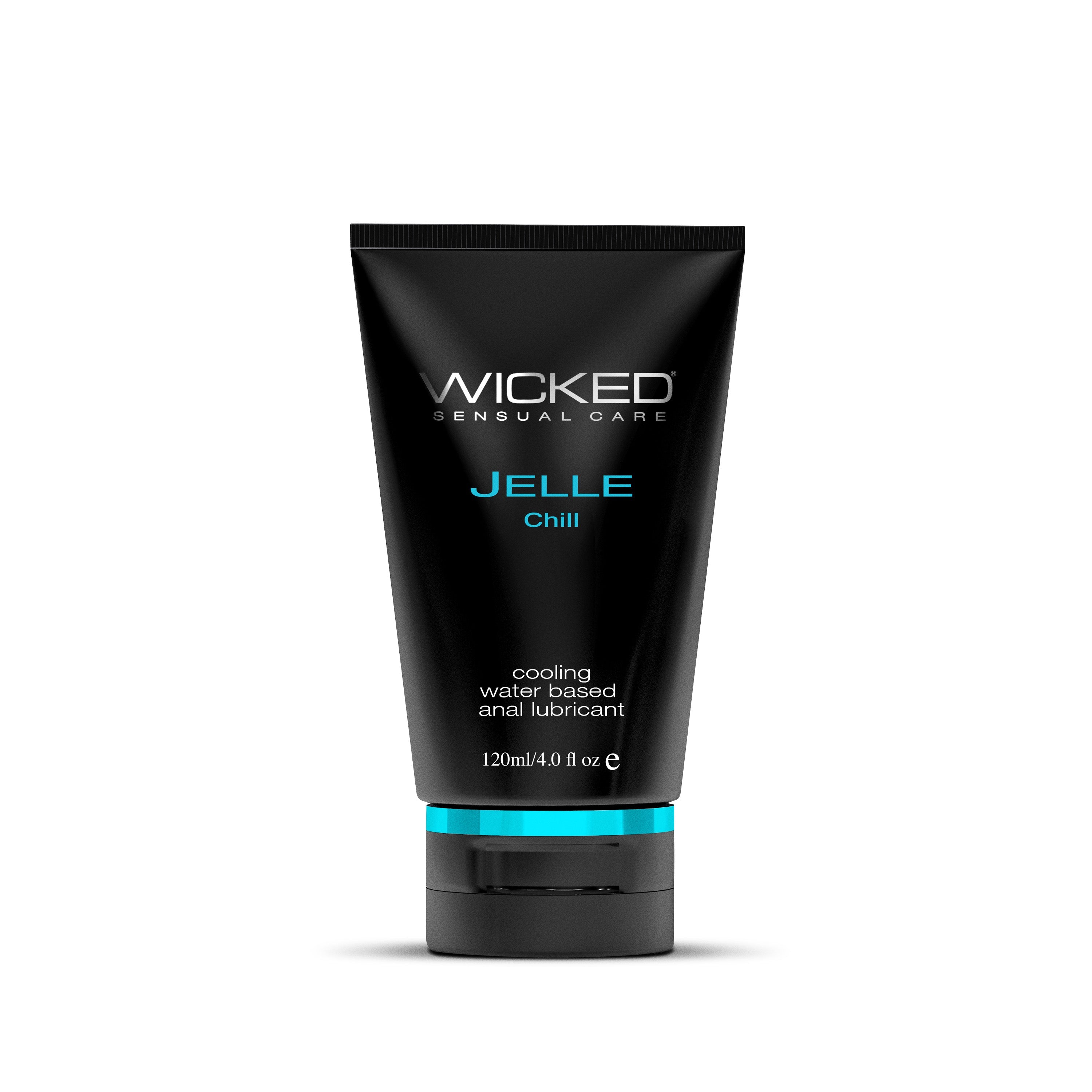 Black tube of Wicked Sensual Care Jelle Chill cooling water-based anal lubricant.
