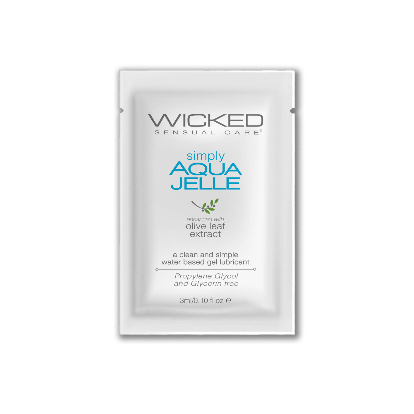 Simply Aqua Jelle water-based lubricant gel sachet with olive leaf extract.