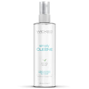 Wicked Simply Cleene antibacterial toy cleaner spray with olive leaf extract.
