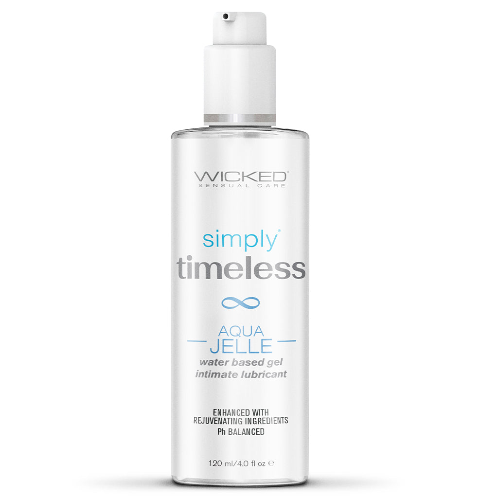 Wicked Simply Timeless Aqua Jelle water based intimate lubricant gel.