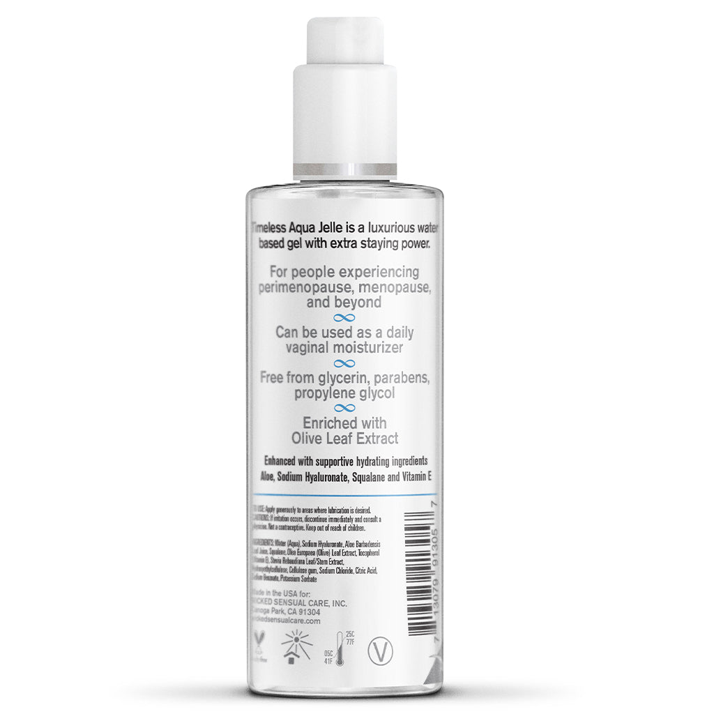 Water-based lubricant gel with aloe and vitamin E.