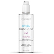 Wicked Simply Timeless Hybrid water silicone intimate lubricant.