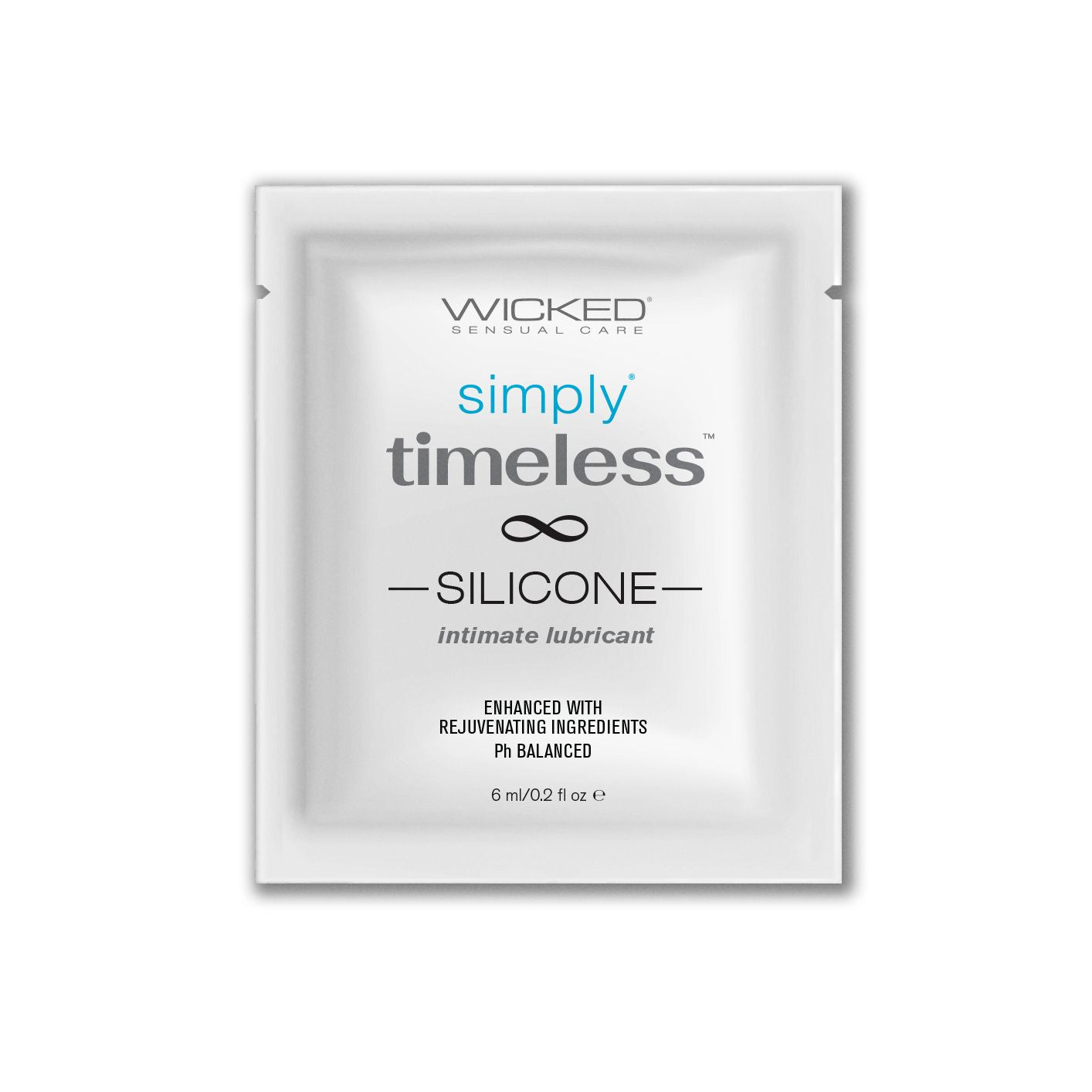 Wicked Simply Timeless silicone intimate lubricant packet.