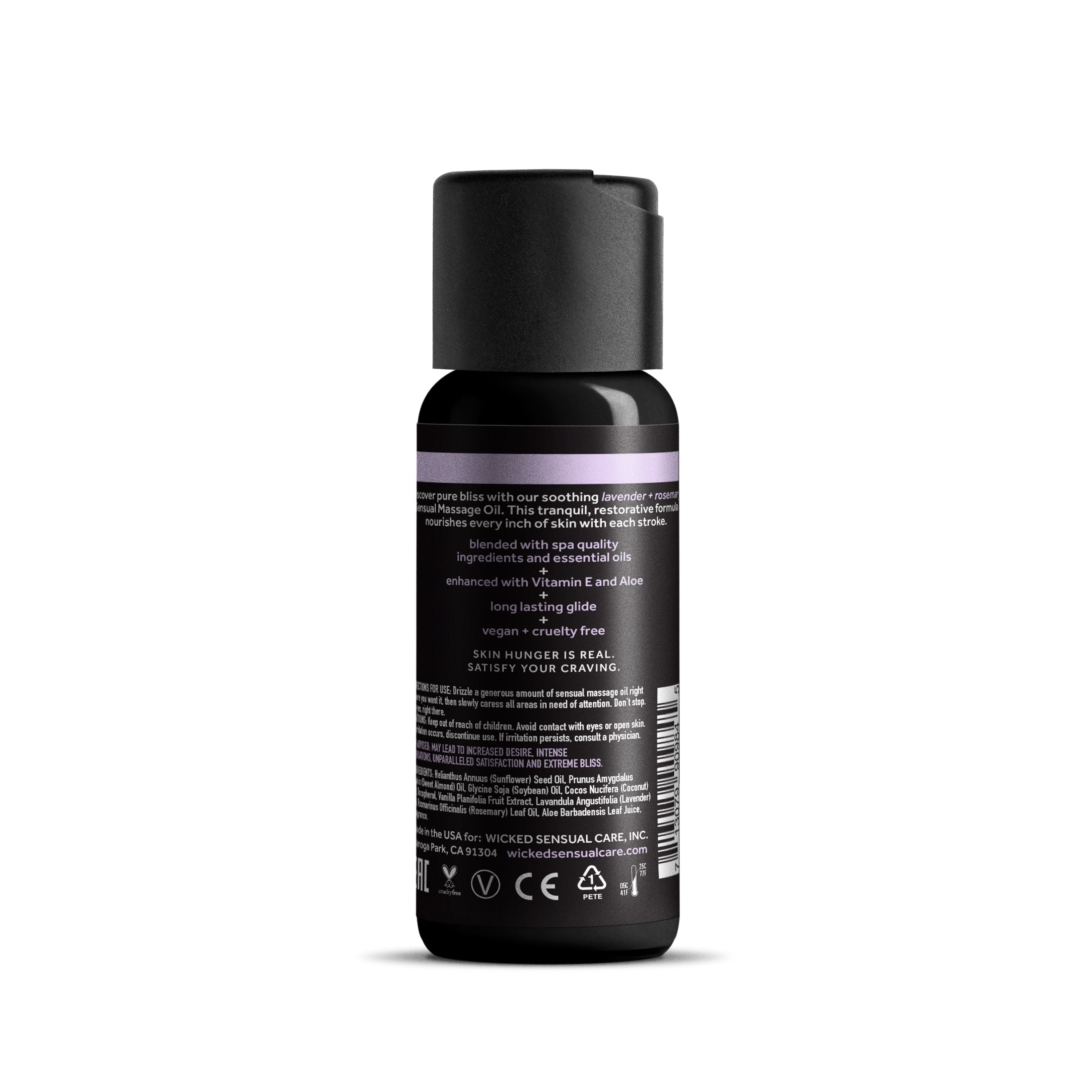 Lavender and Rosemary Sensual Massage Oil with Vitamin E and Aloe.