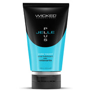 Wicked Jelle Plus anal lubricant in a blue and black tube.