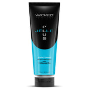 Wicked Jelle Plus water-based anal lubricant in a black and blue tube.