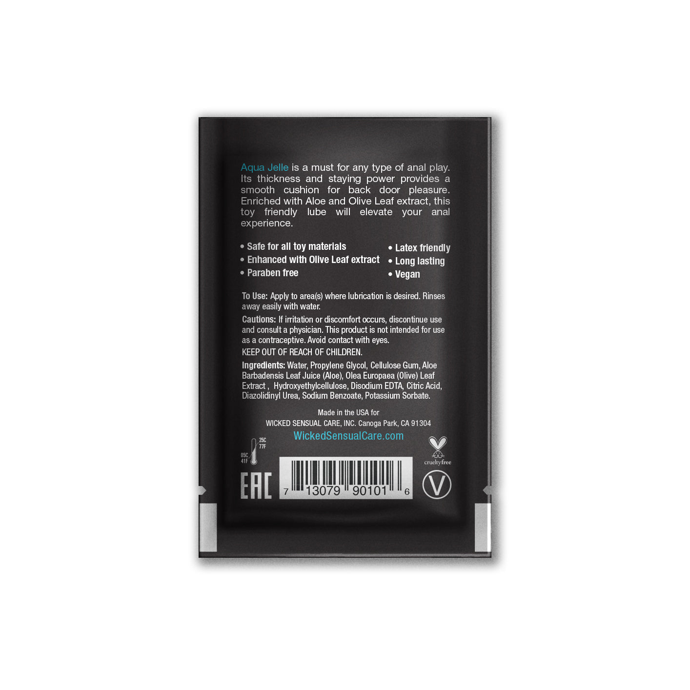 Anal lubricant gel with aloe and olive leaf extract.