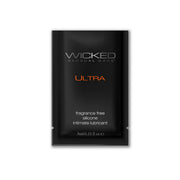 Wicked Ultra fragrance-free silicone intimate lubricant sachet.