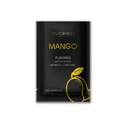 Wicked Mango flavored water based intimate lubricant sachet.