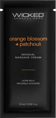 Wicked Orange Blossom & Patchouli Sensual Massage Cream, 10ml.
