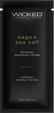 Wicked Sage + Sea Salt Sensual Massage Cream, 10 ml.