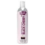 Wet Black Cherry flavored water-based lube in a clear bottle.