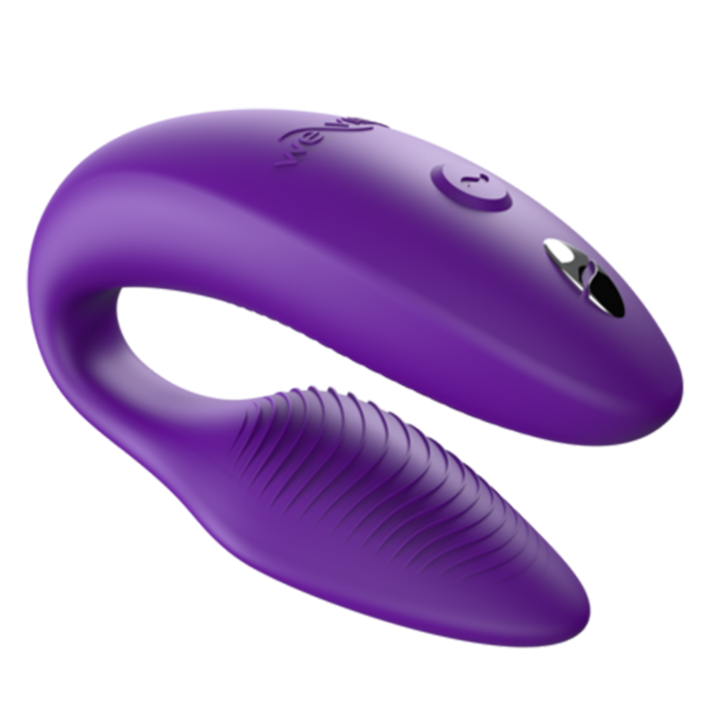 Purple We-Vibe Sync couples vibrator with textured stimulation.